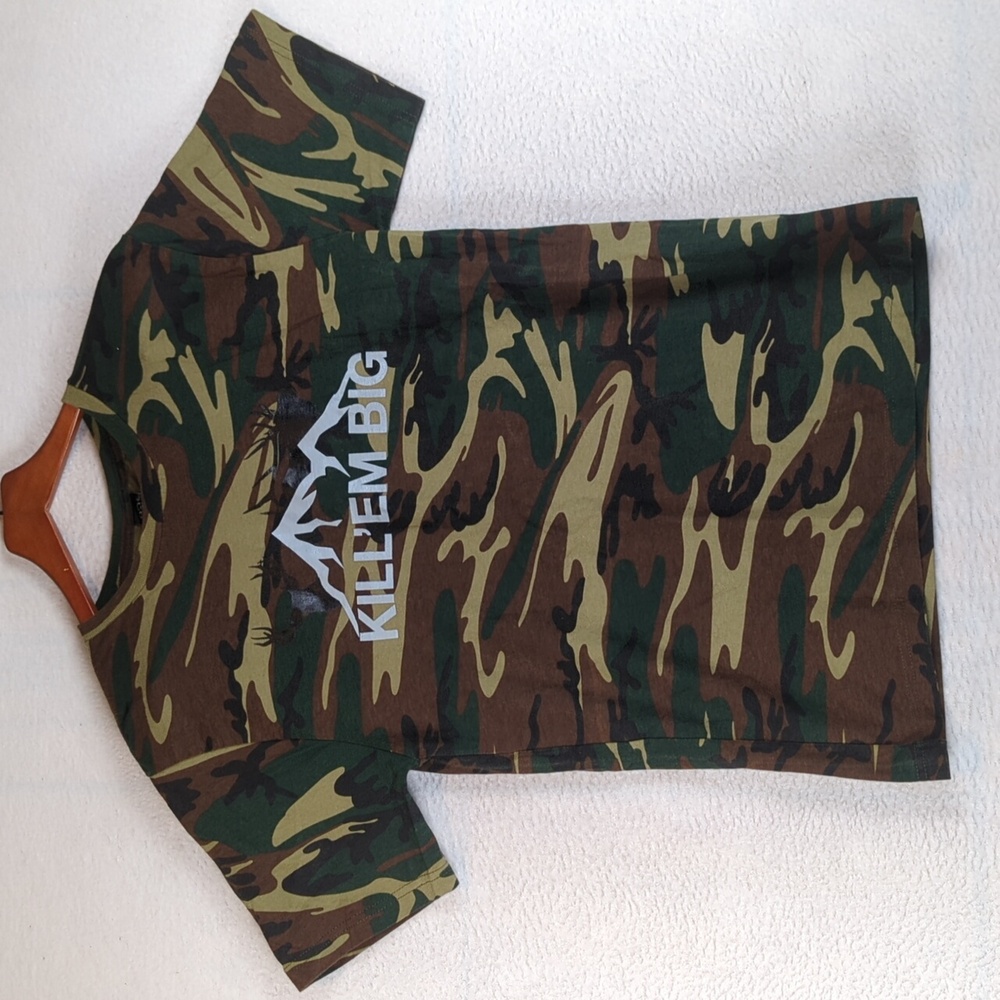 Code 4 Men's Kill Em' Big Camo Hunting Outdoor‎ Short Sleeve Shirt Size M